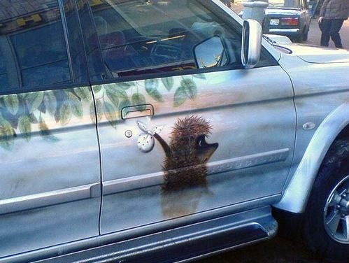 Аэрография с Ежиком в тумане (3 фото)