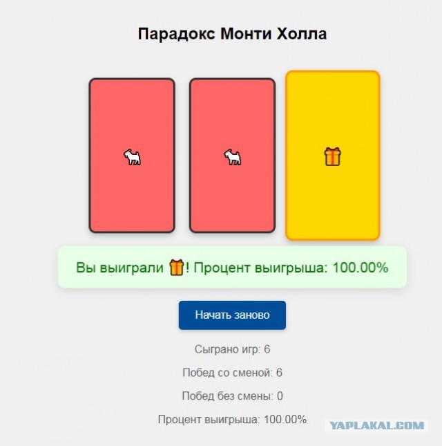 О парадоксе Монти Холла