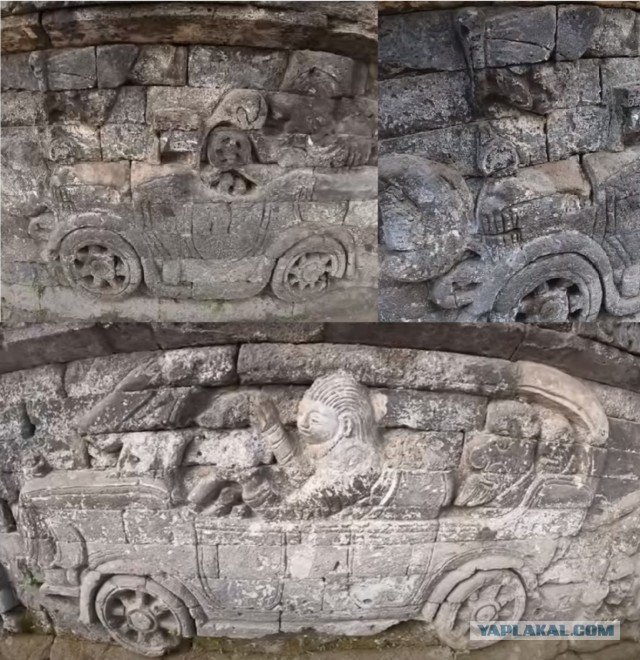 Техника на древних барельефах в Индонезии