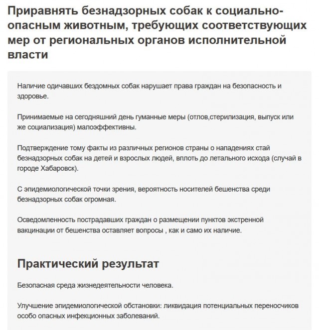 Инициатива о безнадзорных собаках набрала 100% голосов!