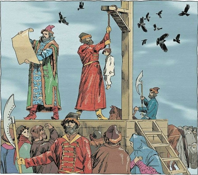 Казнь Ивана "Ворёнка" в Москве, 1614 год.