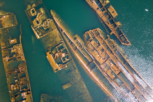 Кладбище военных кораблей на острове Русский