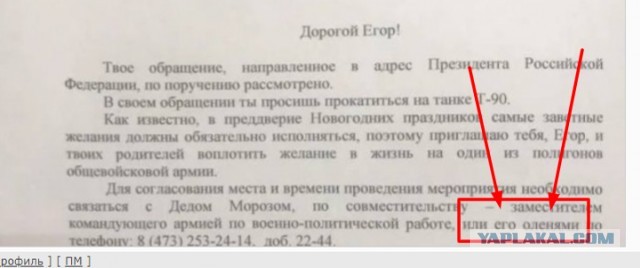 Ребёнка из Воронежской области покатают по приказу Деда Мороза на танке