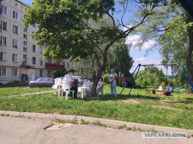 В Перми голосование по поправкам в Конституцию устроили на двух табуретках