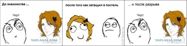 Девушка до разрыва и после