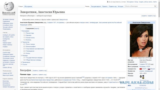 Умерла Анастасия Заворотнюк, ей было 53 года
