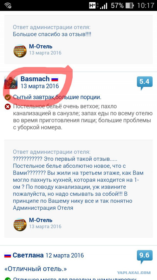 Отзывы на отель и ответы администрации