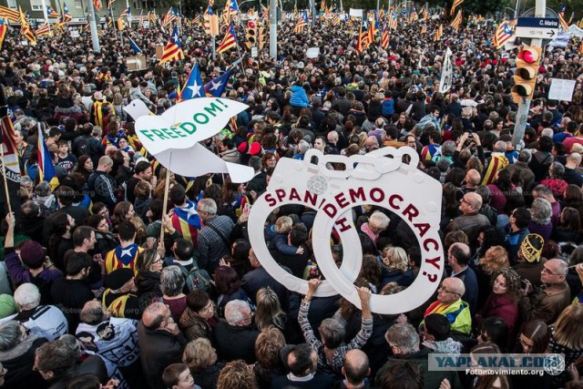 Барселона. 750 тысяч человк вышли на марш независимости