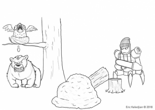Художник нарисовал медведя и добавлял к нему одного персонажа в день, и вот что вышло