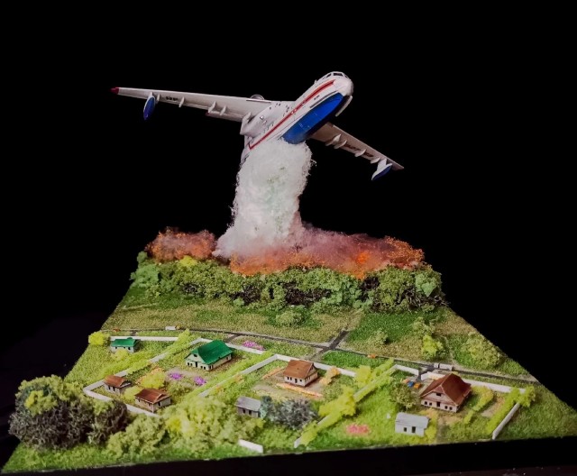 Диорама с самолётом БЕ-200