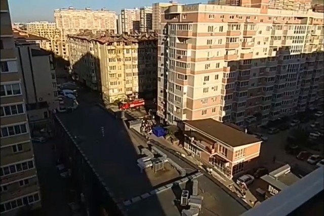 Пожар в восьмиэтажном жилом доме в Краснодаре