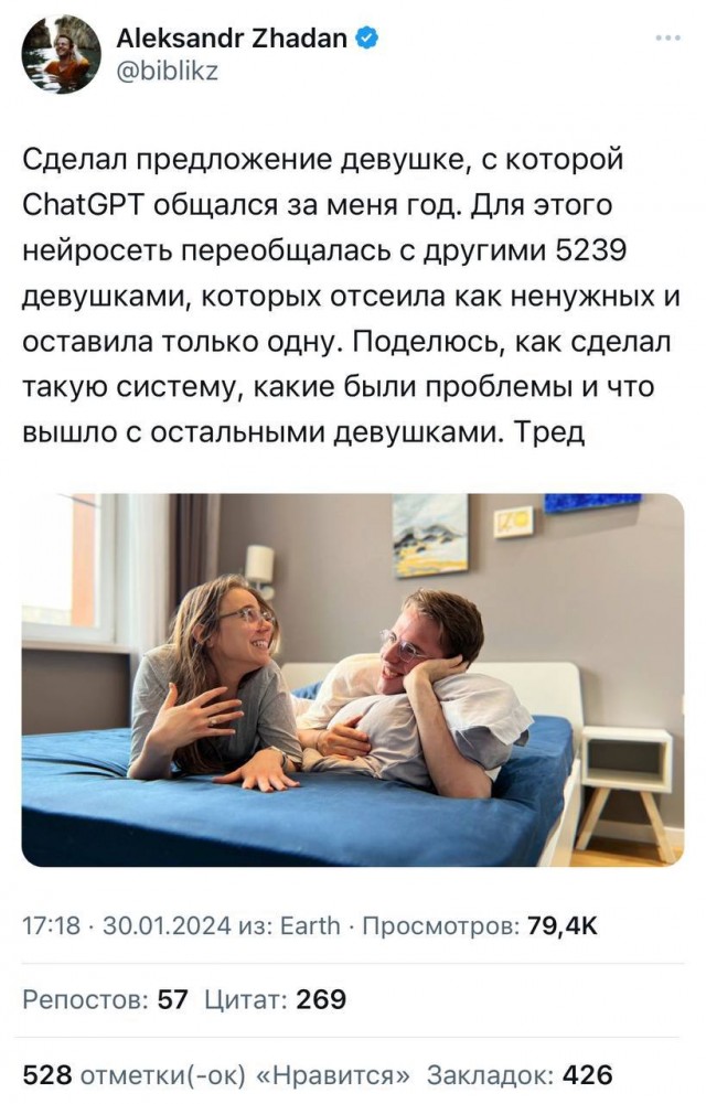 Ленивый парень нашёл себе девушку с помощью ChatGPT