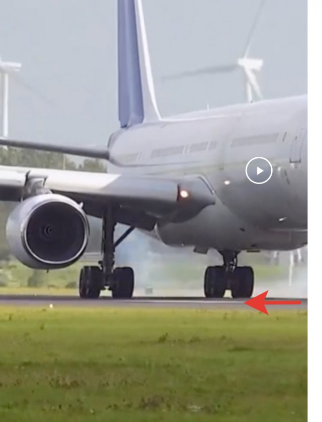A340-600 vs боковой ветер