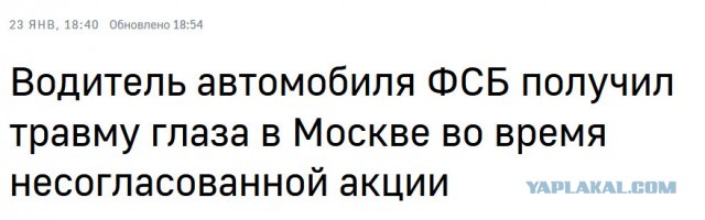 Митингующие выбили глаз водителю автомобиля ФСБ в центре Москвы