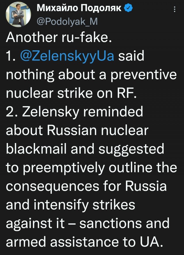 Зеленский призвал НАТО нанести по России превентивный ядерный удар