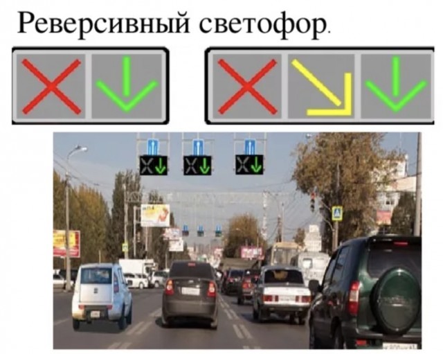 Реверсивные светофоры на эстакадах и мостах