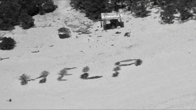 Потерпевших кораблекрушение людей спаcли благодаря надписи «Help», выложенной из пальмовых листьев