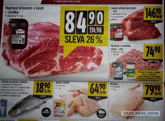 Продукты в Чехии.