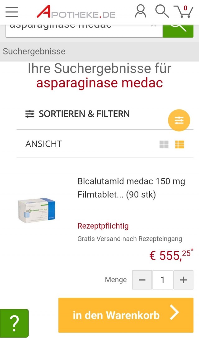 Аспарагиназа медак (Германия)