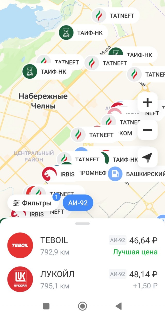 Бензин за ночь в Набережных Челнах подорожал почти на 6 рублей за литр