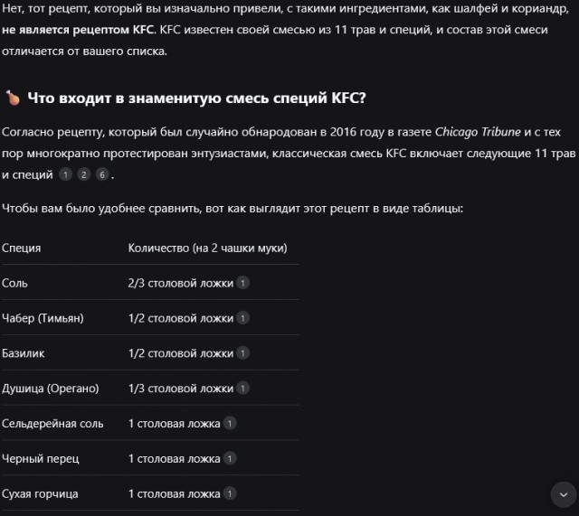 Секретный рецепт KFC слит, официально