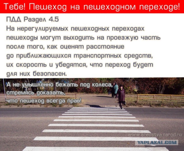 Вопрос к секте пешеходовсегдаправов