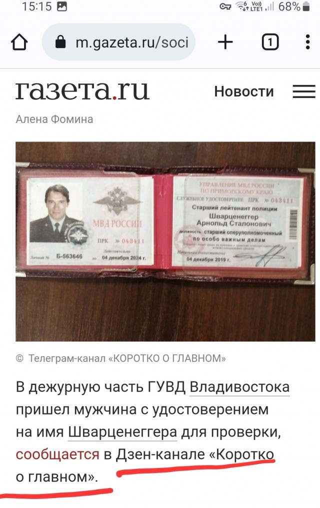 В дежурную часть ГУВД Владивостока с проверкой пришел Арнольд Шварценеггер