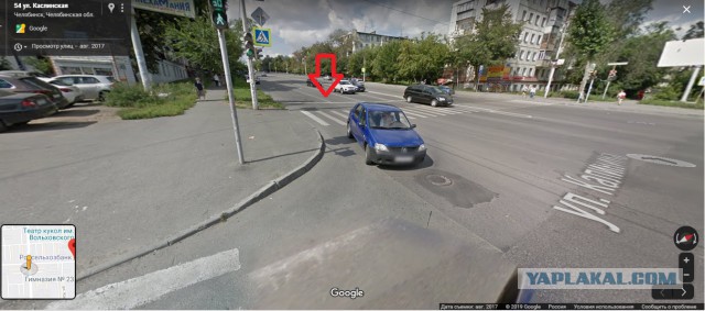 Момент ДТП на перекрестке в Челябинске