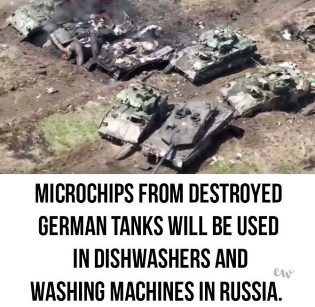 Чипы из подбитых немецких танков будут использованы в стиральных машинах и холодильниках в России