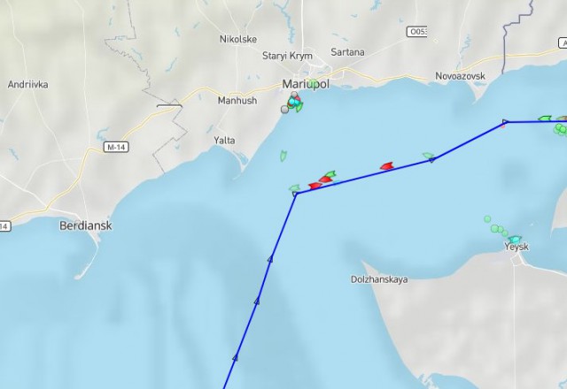 Украинский теплоход вместо Одессы взял курс на Ростов-на-Дону