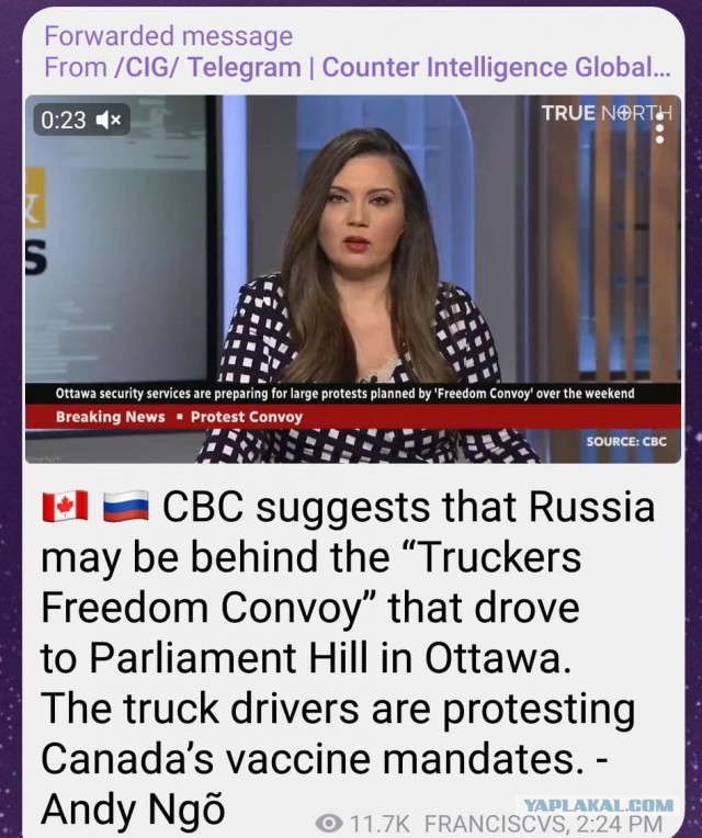 CBC News: премьер Канады сменил место резиденции из-за протестов в стране