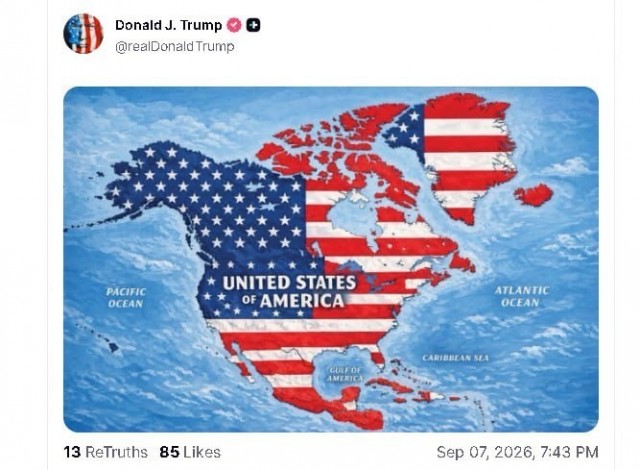 Трамп опубликовал новую карту США.