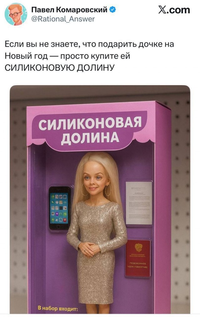 Твиттерский предложил свой вариант актуального новогоднего подарка для девочек