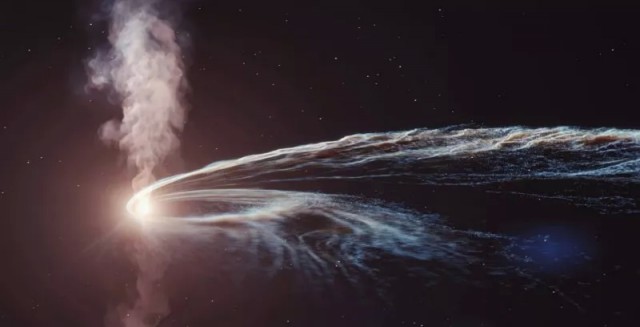 Ученые впервые наблюдали, как чёрная дыра "отрыгнула" остатки звезды проглоченной много лет назад