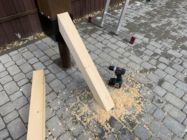 Навес для авто из бруса своими руками