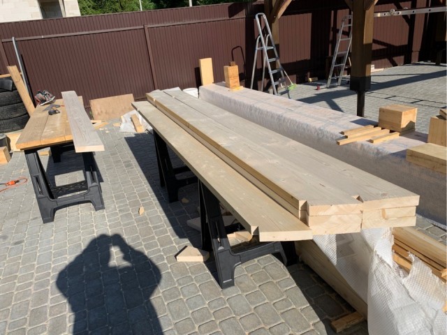 Навес для авто из бруса своими руками