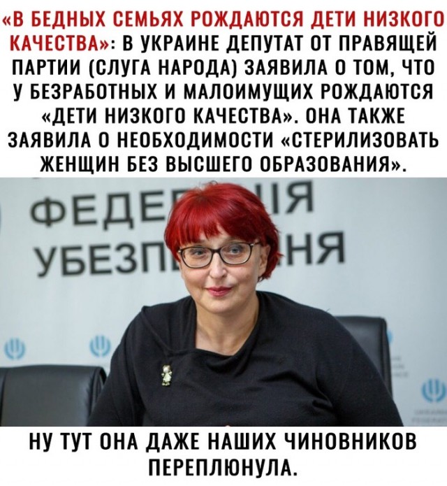 Депутат рады одобрила стерилизацию безработных