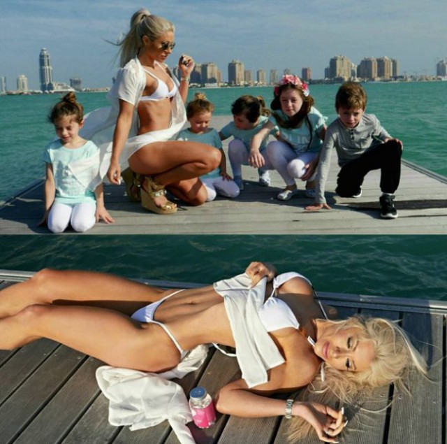 35-летняя мать пятерых детей держит свою фигуру в форме!