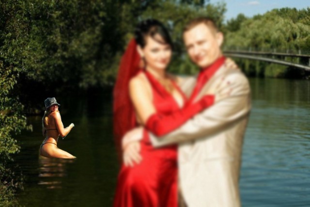 Романтический фон на свадебном фото