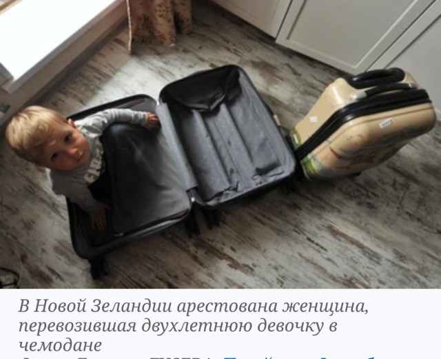 В Новой Зеландии женщина путешествовала по стране с малышом в чемодане