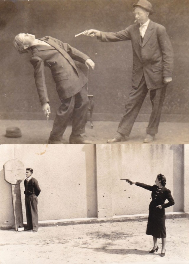 Имитация насилия в винтажной фотографии