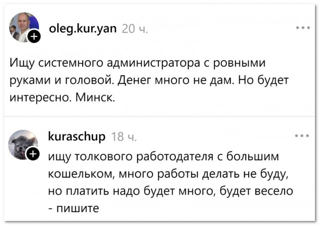 Суть 90% вакансий на хедхантере⁠