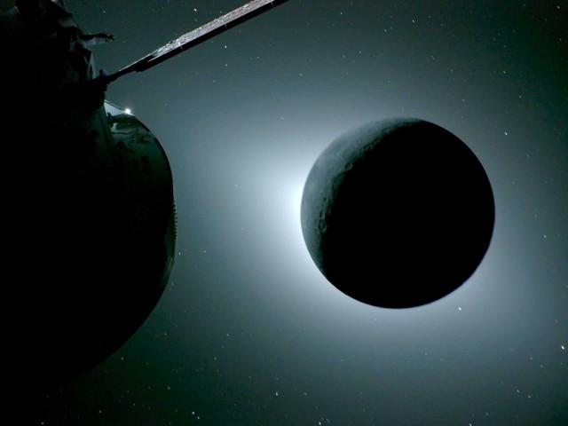 NASA показали кадр полного солнечного затмения и закат Земли, снятые с борта Orion