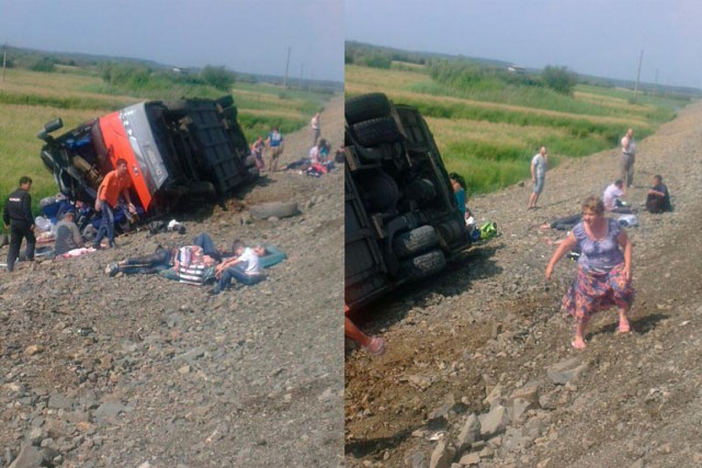 Столкновениие автобусов в Хабаровске