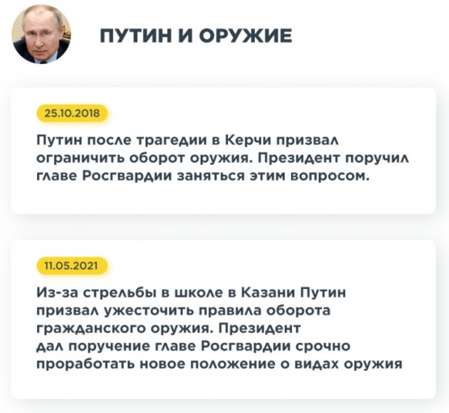❗️Владимир Путин в связи с ЧП в казанской школе поручил срочно проработать ужесточение правил оборота гражданского оружия