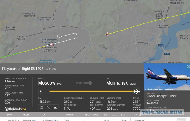Катастрофа пассажирского самолета Москва — Мурманск в аэропорту Шереметьево (05.05.2019)
