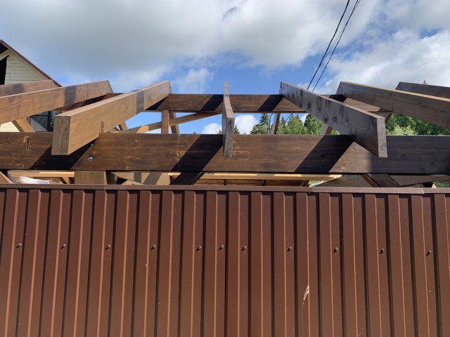 Навес для авто из бруса своими руками