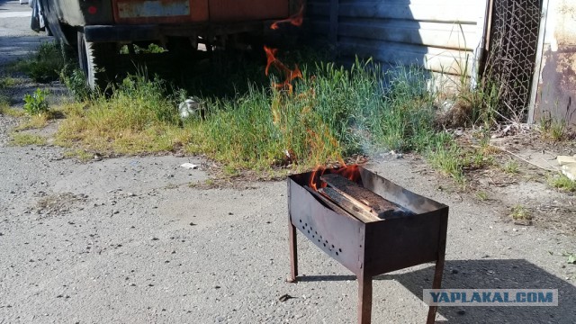 Шашлыки во дворе многоквартирного дома