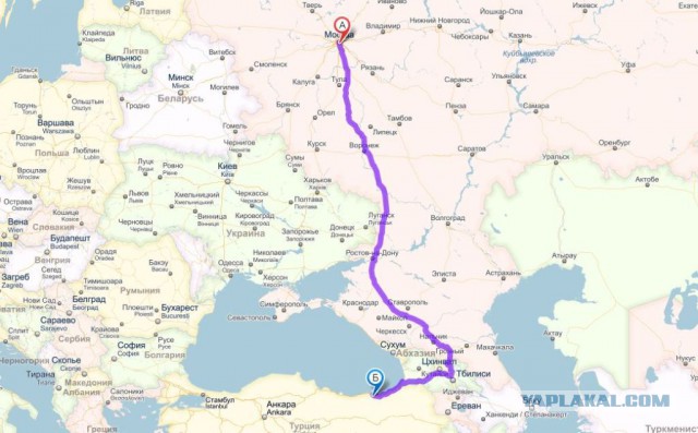 Москва владикавказ дорога на машине карта