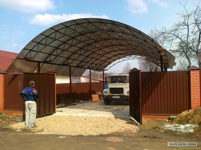 Как собираются навесы под машины